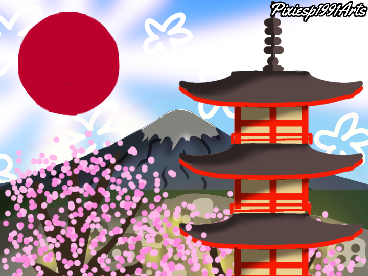 Japan Rising Sun Design The rising sun in Japan by pixiesp1991arts on DeviantArt