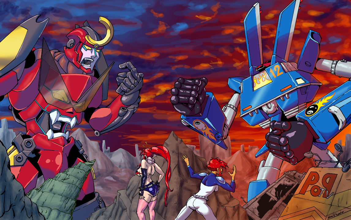 Lagann and the Trio! (Gurren Lagann Fanart) by CFTM512 on DeviantArt