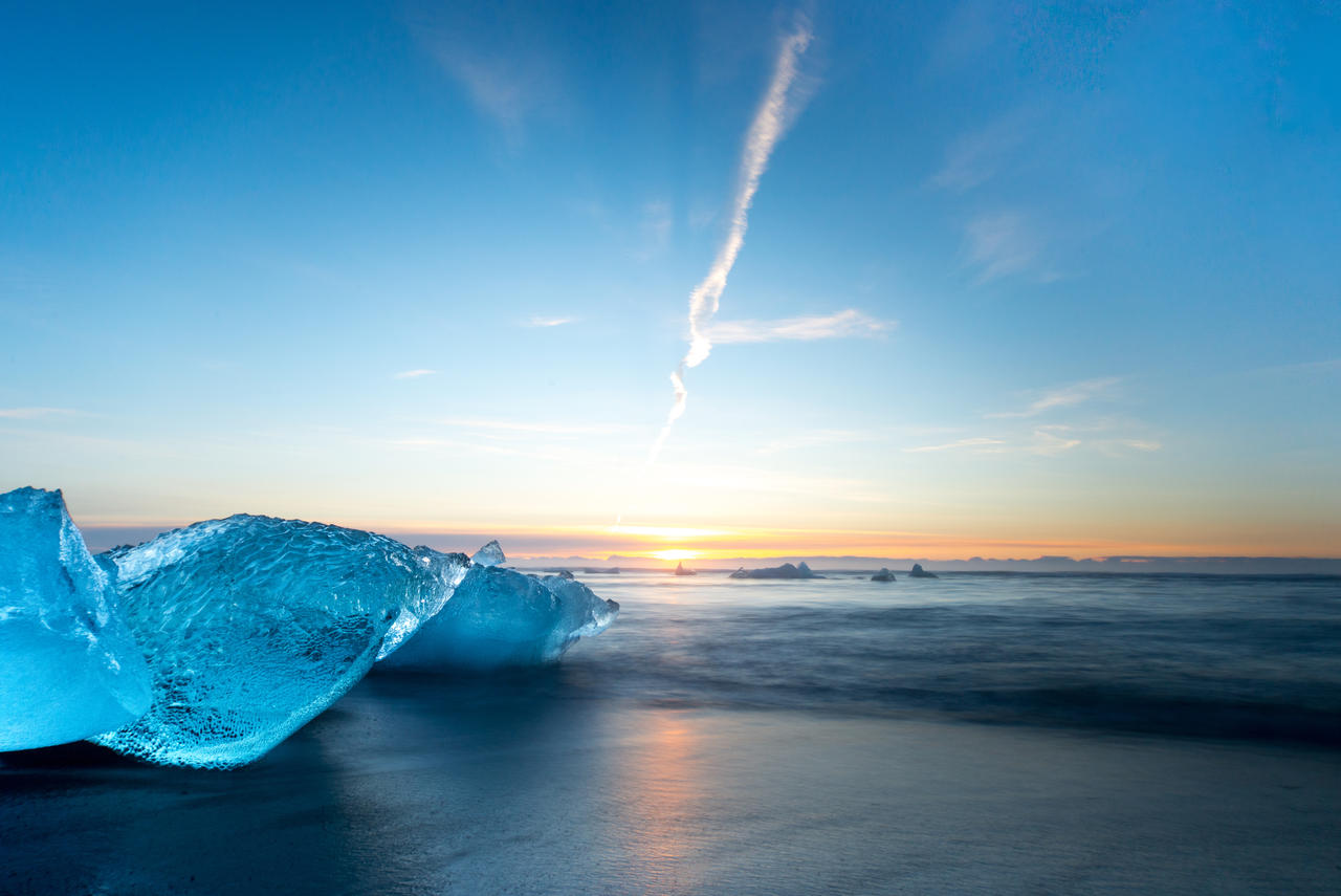 Morning on an icelandic beach