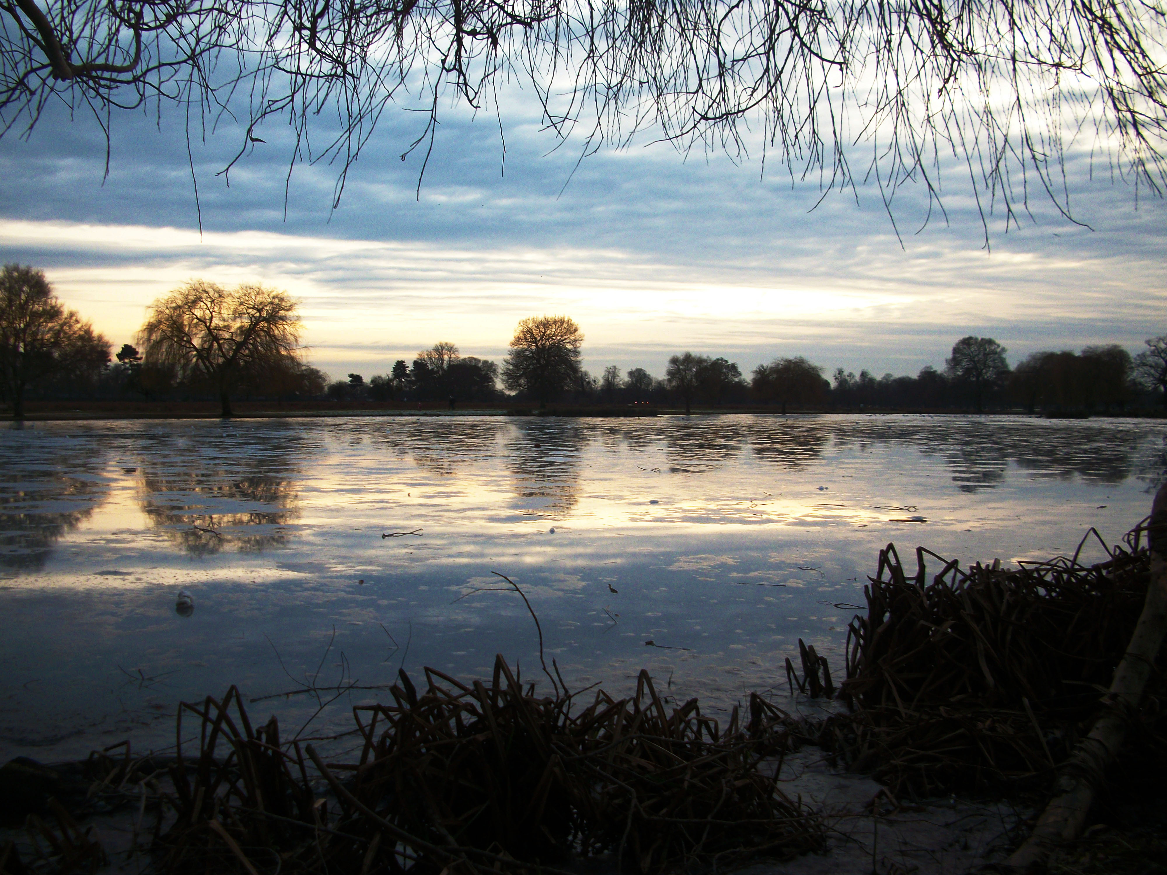 Looking out, across a frozen lake