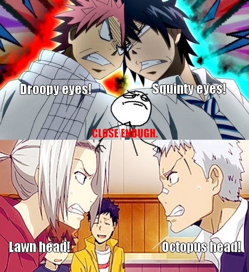 Gray, Natsu, Gokudera and Ryohei