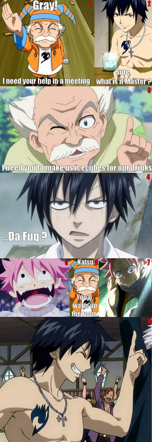 Gray, Natsu and Makarov