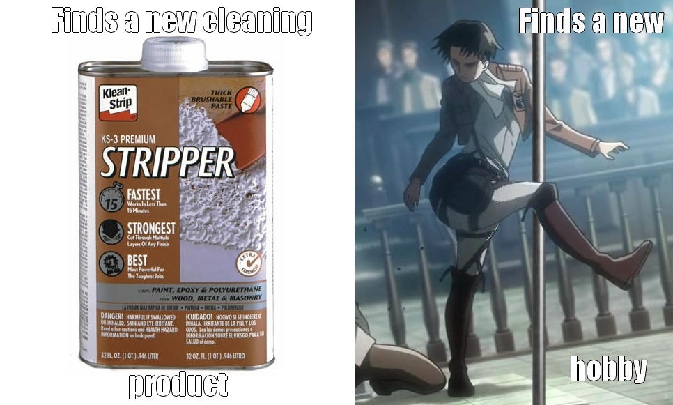 Levi with a new cleaning product by Eroshik on DeviantArt