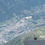 village chamonix from the mont blanc