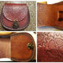 Brown steampunk leather pouch