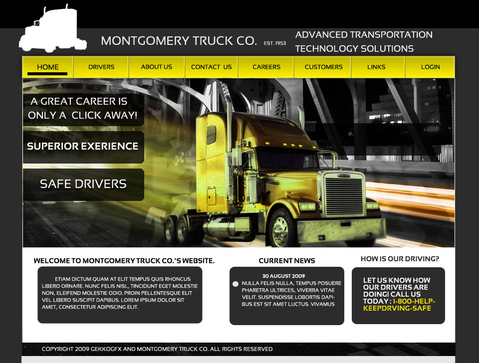 Trucking Website Template by GekkoGFX on DeviantArt Trucking Website Template by GekkoGFX on DeviantArt