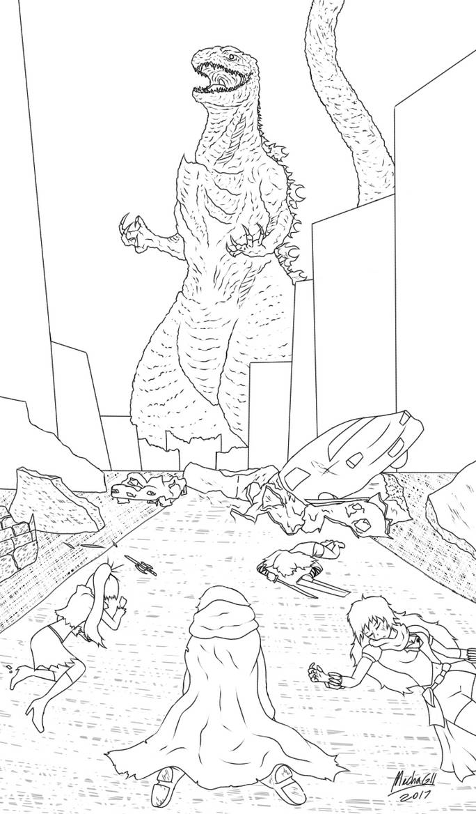 Shin Grimmzilla 3 (RWBY x Shin Godzilla/Lineart) by MechaG11 on DeviantArt