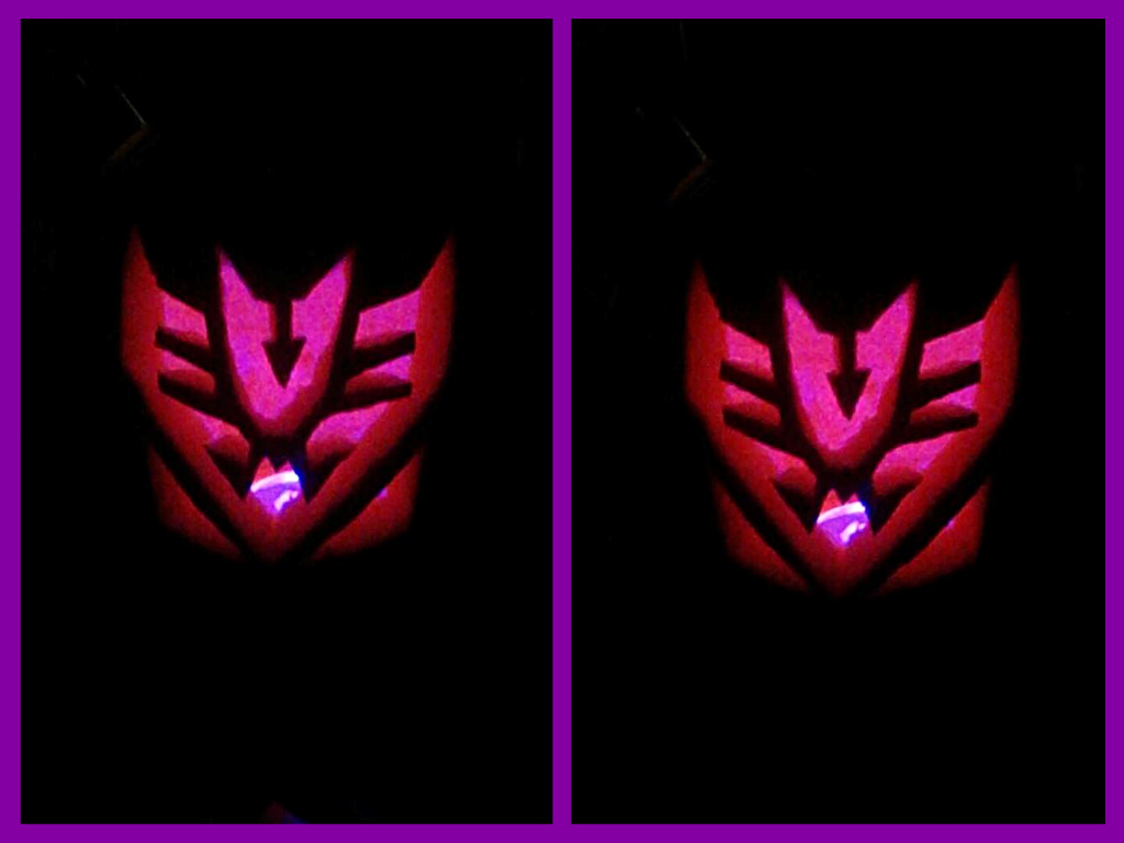 Lit Decepticon Pumpkin Carving