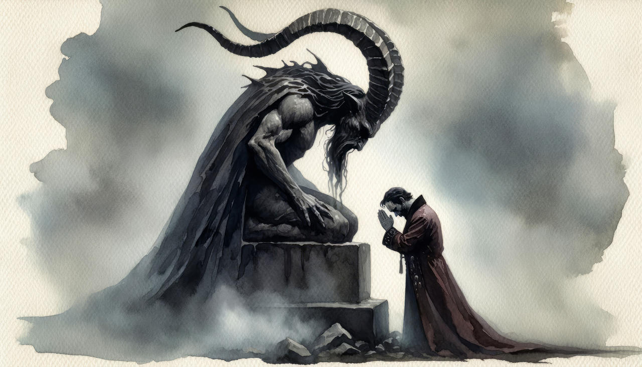 Luke Kneeling Ritual Horned deity, kneeling man, solemn ritual by a4mbs on DeviantArt