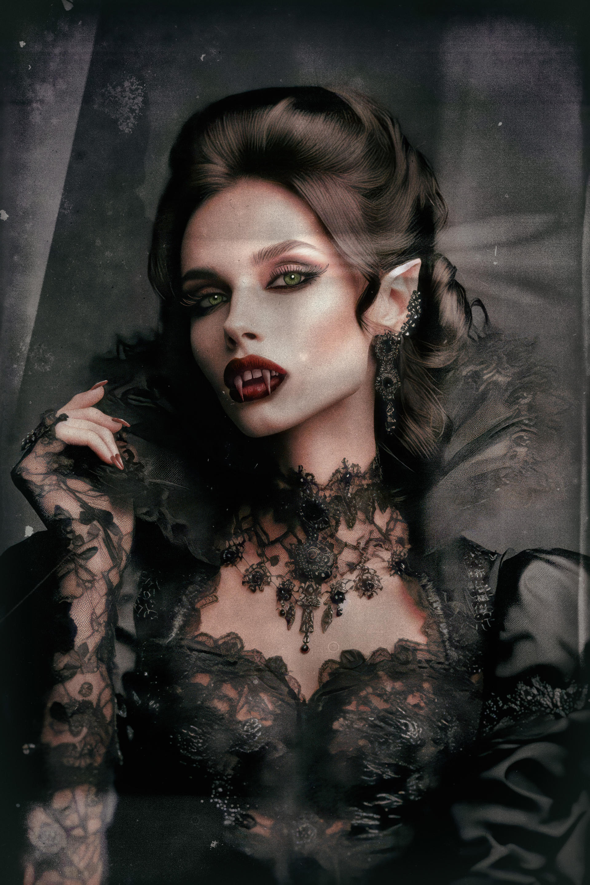 Vampire Goth Gothic Vampire-Themed Female Portrait by a4mbs on DeviantArt