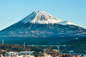 Mt Fuji seen from Shinkansen train, Japan