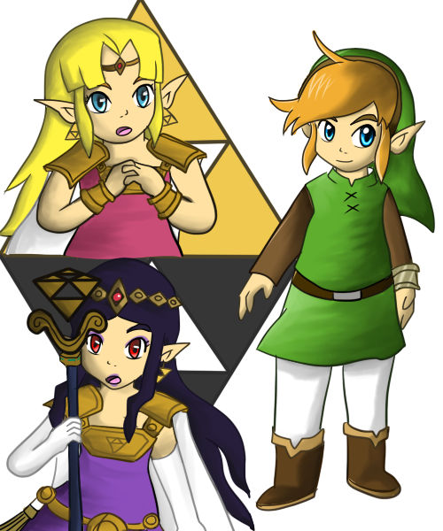 link and princess zelda (the legend of zelda and 1 more) drawn by jef_wu