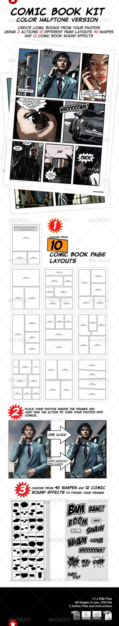 Comic Book Creation Kit by PremiumPSDFiles on DeviantArt