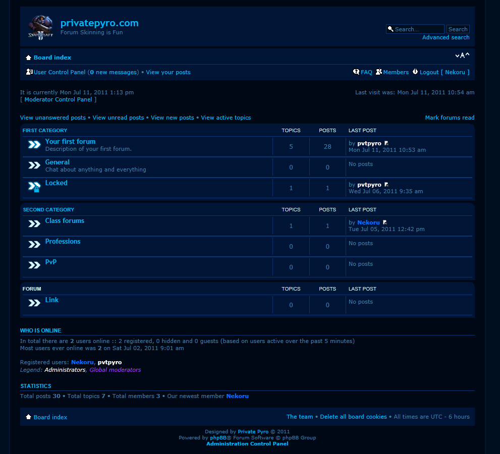 StarCraft PHPbb Theme