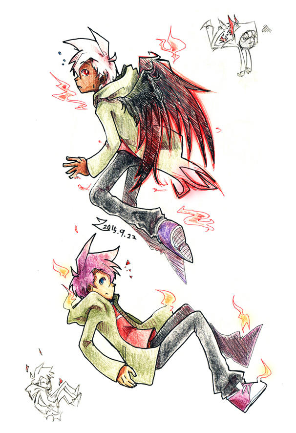 Tengu Randy and Normal Randy by greenbudbowl on DeviantArt
