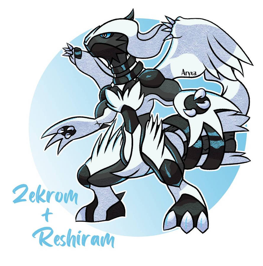 reshiram and zekrom (pokemon) drawn by futena_goze