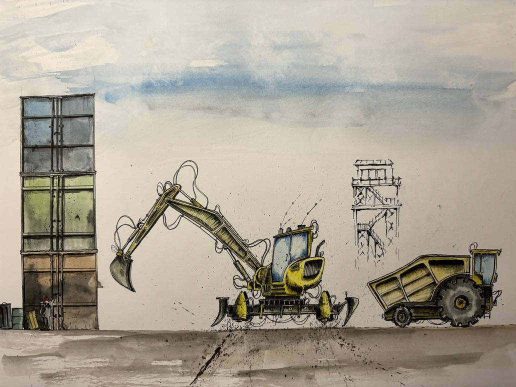 Bagger Drawing by sPeat87 on DeviantArt