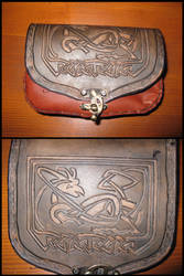 Viking carved belt bag