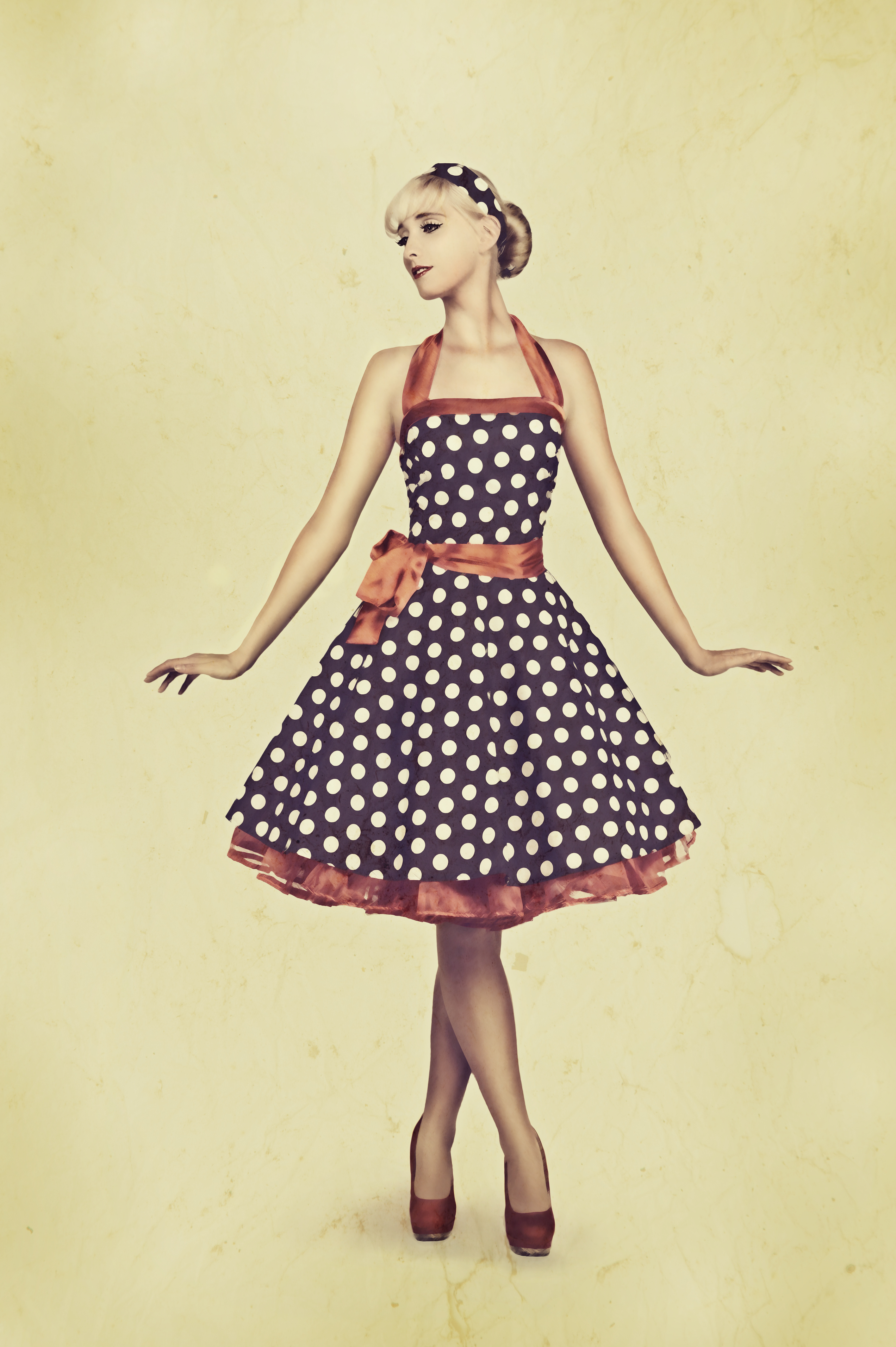 Pin Up Girl with Vintage Texture