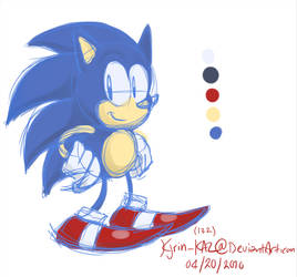 Sonic_simple sketch-colour