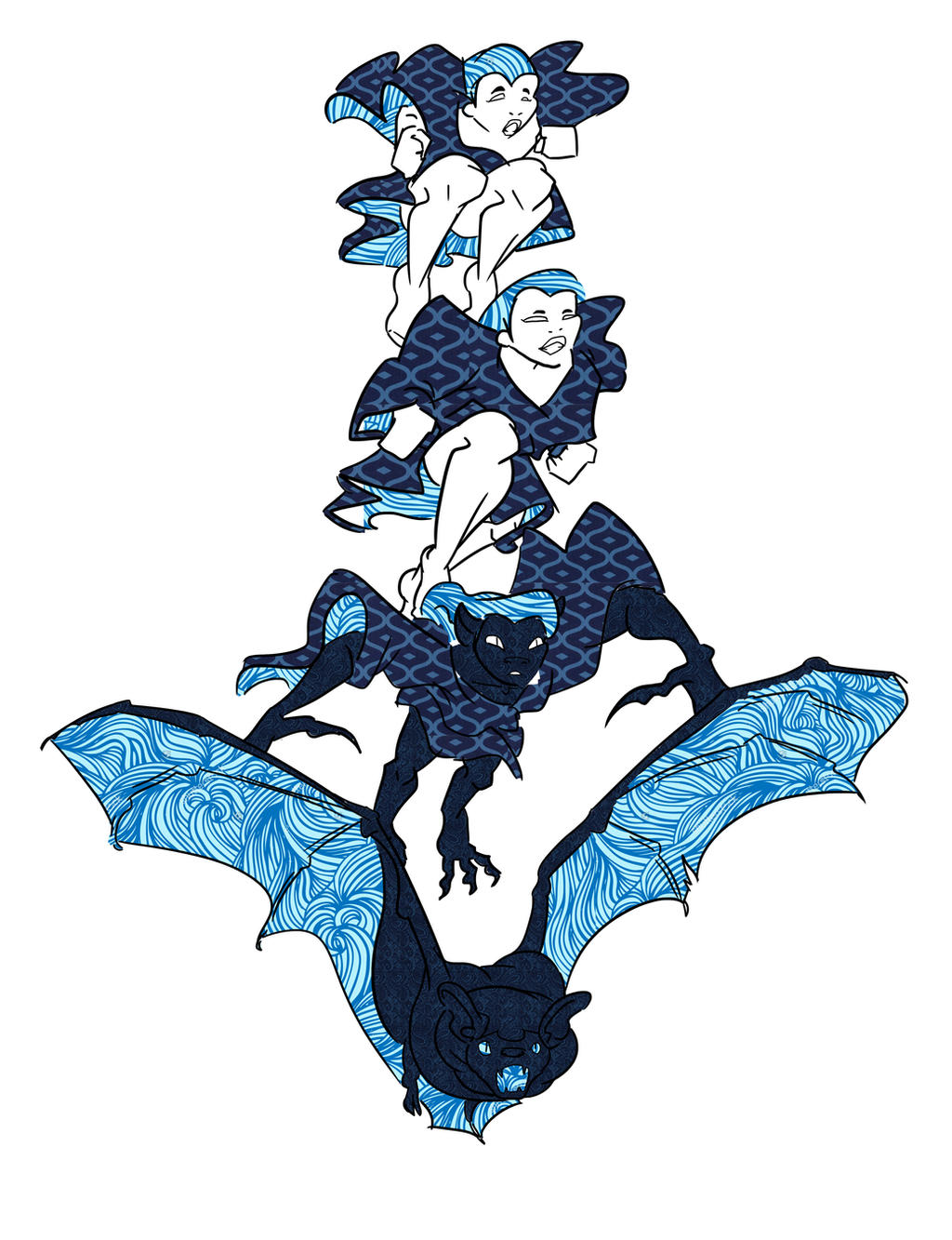 Deviantart Bat Winged Stripped Winged Were-bat by WorldCanBeGood on DeviantArt