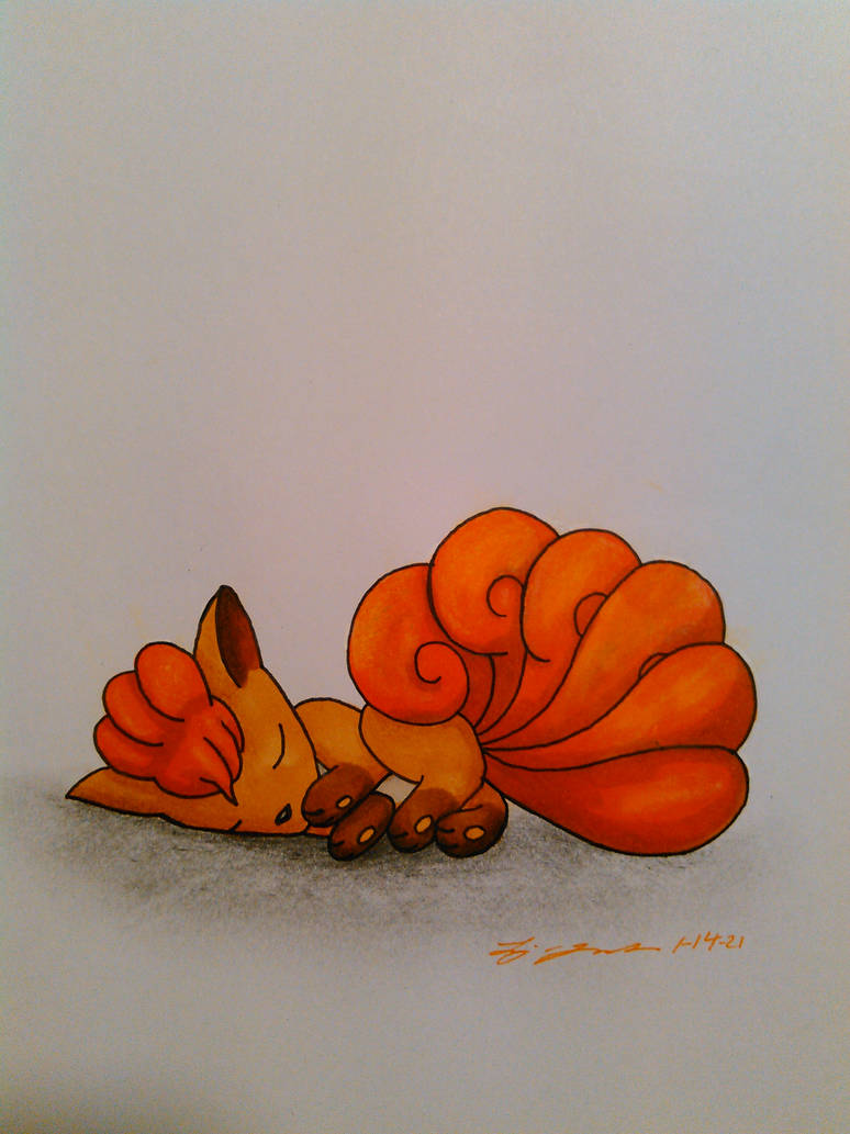 Sleeping Vulpix by magnifulouschicken on DeviantArt