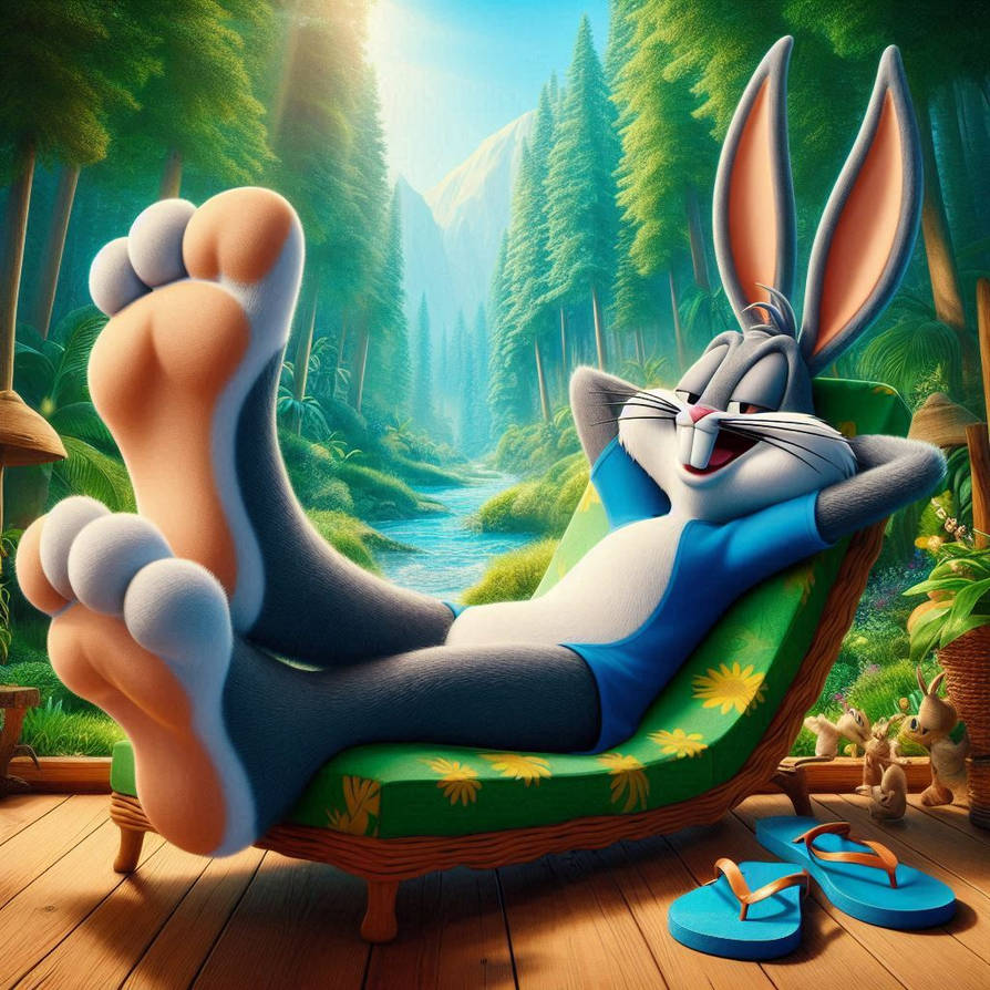 AI Fanart: Bugs Bunny Forest Feet 4 by ThunderbirdFeetLover on DeviantArt