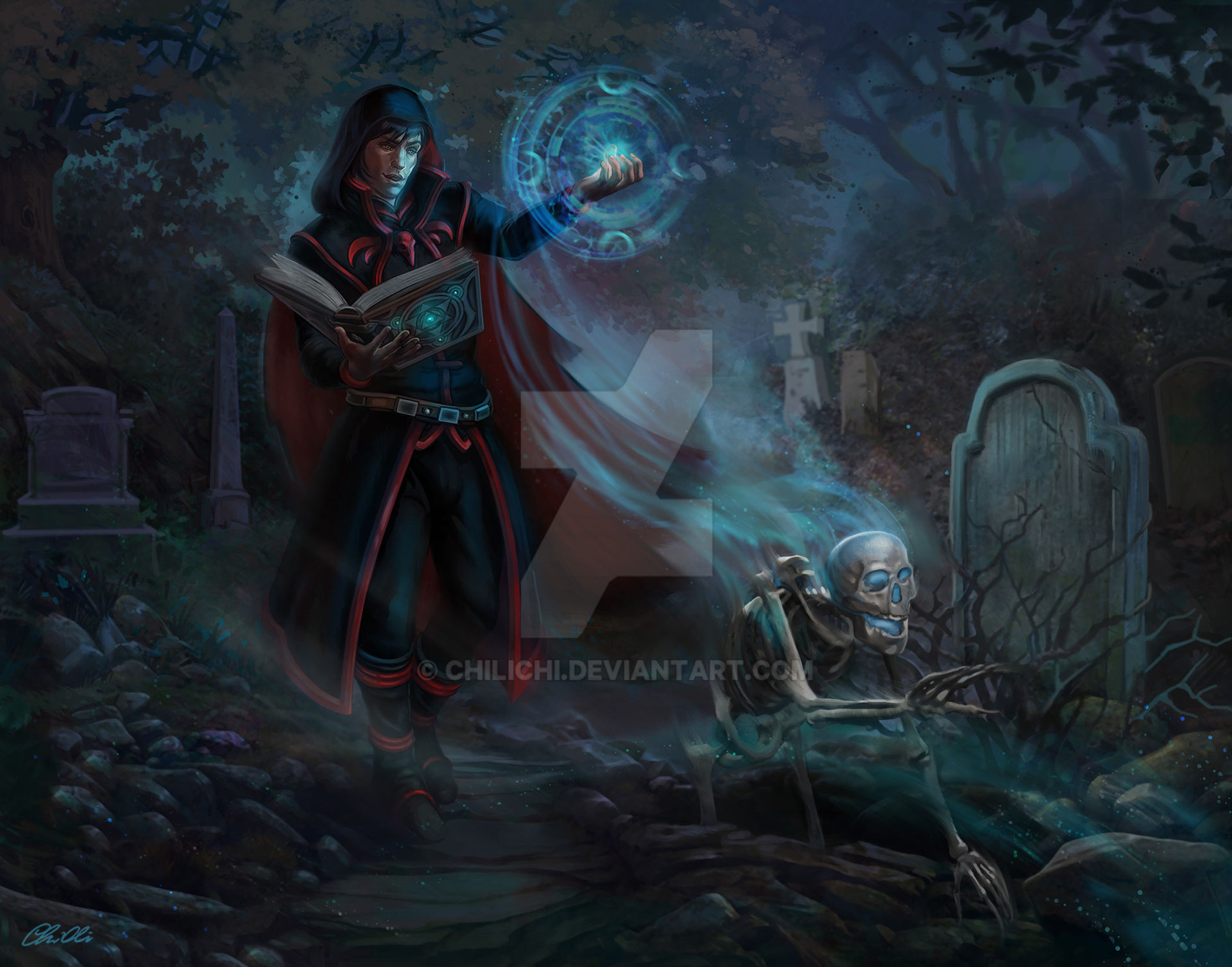 Summoning ritual (commission) by chilichi on DeviantArt