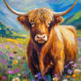 Firefly Impressionist oil painting of a highland c