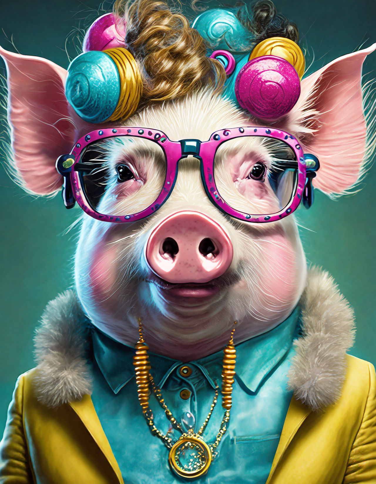 Firefly a colorful fancy and happy pig with hair i by Cher235a on ...