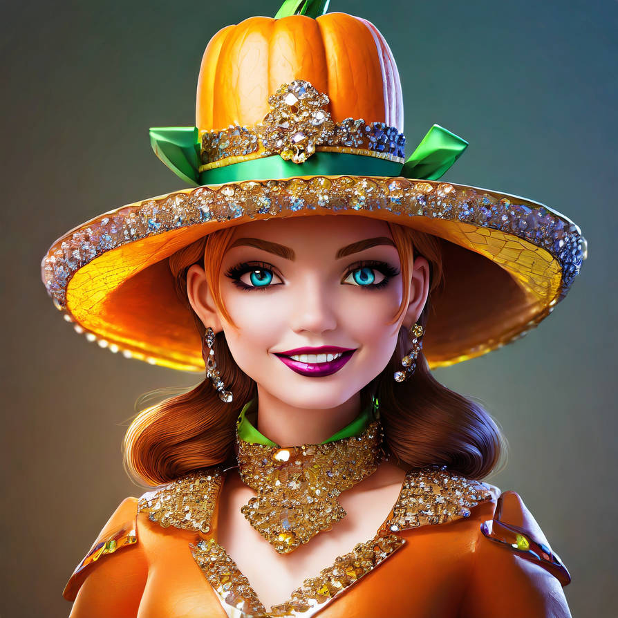 Firefly 3d colorful lady pumpkin wearing fancy clo by SHEsSoArtsy on ...
