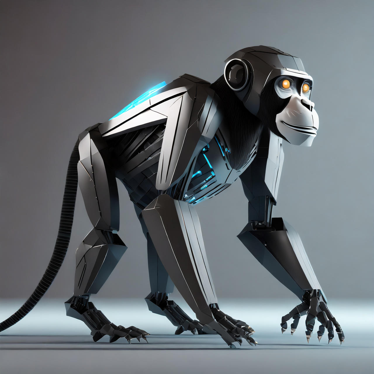 Mongo Robot Firefly futuristic monkey robot , full view highl by SHEsSoArtsy on ...