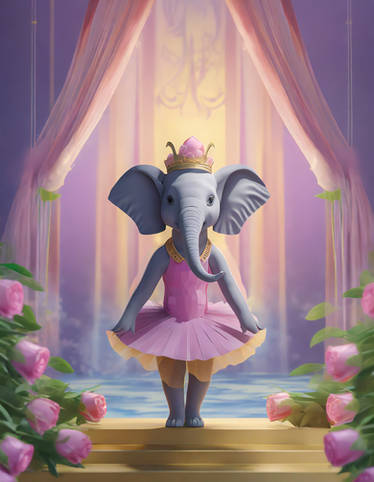 Firefly a lovely ballerina elephant in pink costum