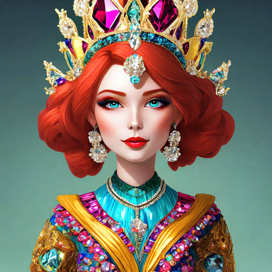 Firefly 3d white face lady wearing colorful fancy by SHEsSoArtsy on ...