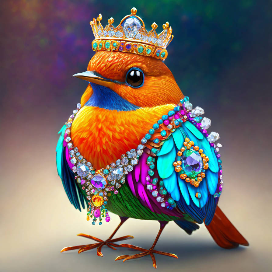 Firefly 3d colorful robin bird wearing fancy cloth by Cher235a on ...
