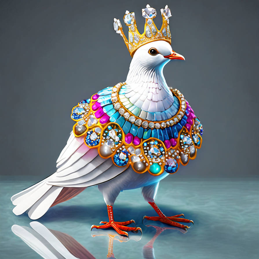 Firefly 3d white dove bird wearing colorful fancy by SHEsSoArtsy on ...