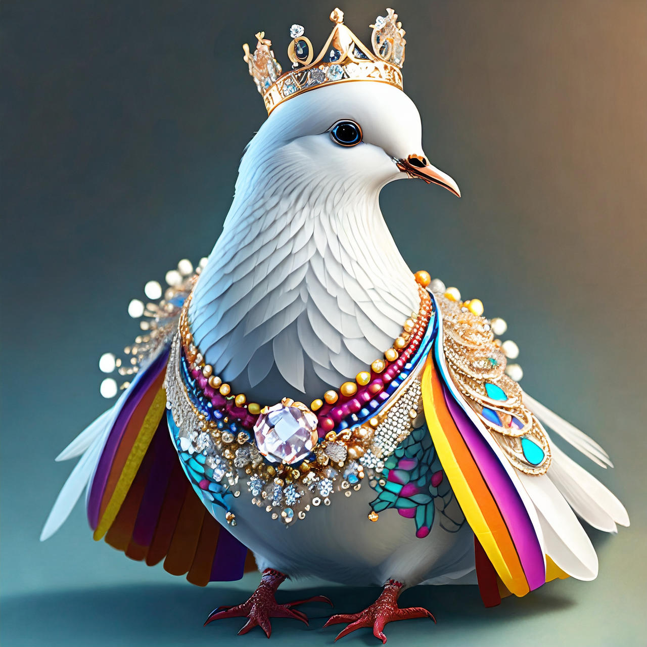 Firefly 3d white dove bird wearing colorful fancy by Cher235a on DeviantArt