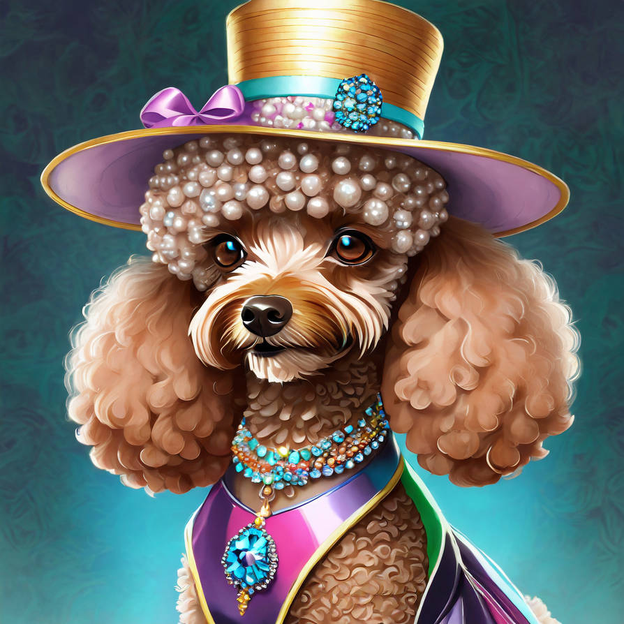 Firefly 3d colorful lady poodle wearing a fancy ha by SHEsSoArtsy on ...