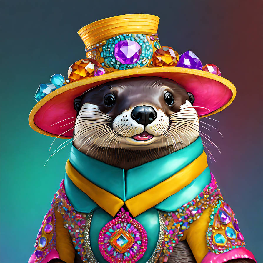 Firefly 3d colorful lady sea otter wearing a fancy by Cher235a on ...