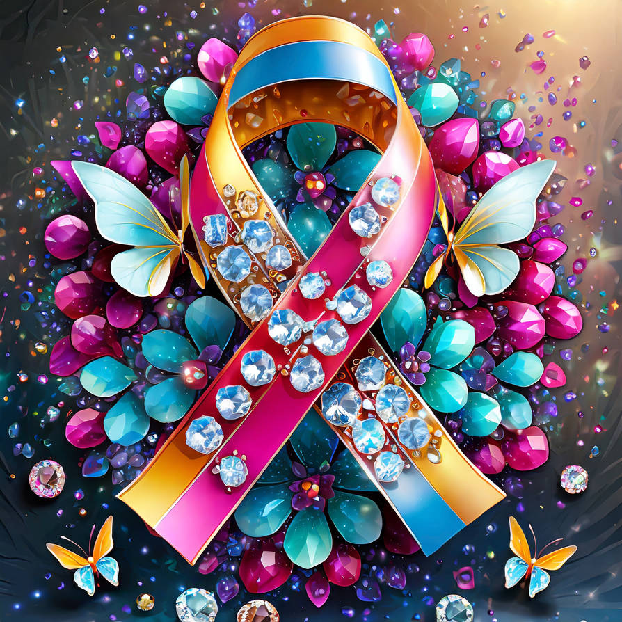 Colorfull Cancer Ribbon Firefly 3d colorful cancer awareness ribbon accent by Cher235a on ...