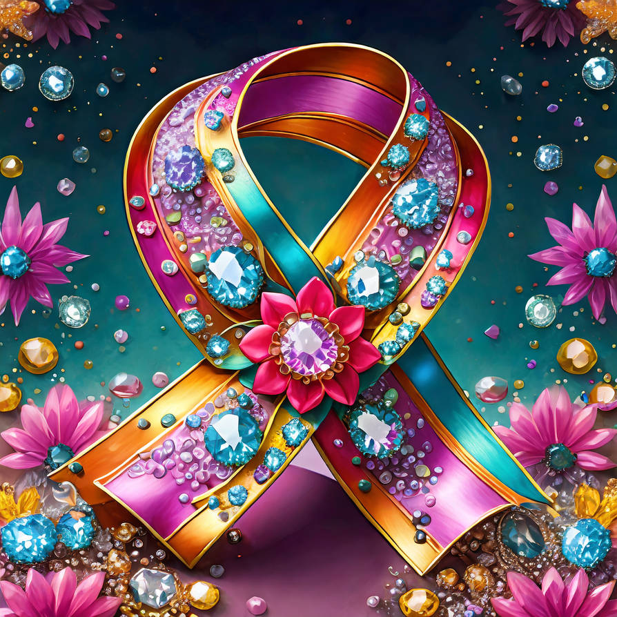 Floating Cancer Ribbons Firefly 3d colorful cancer awareness ribbon accent by Cher235a on ...