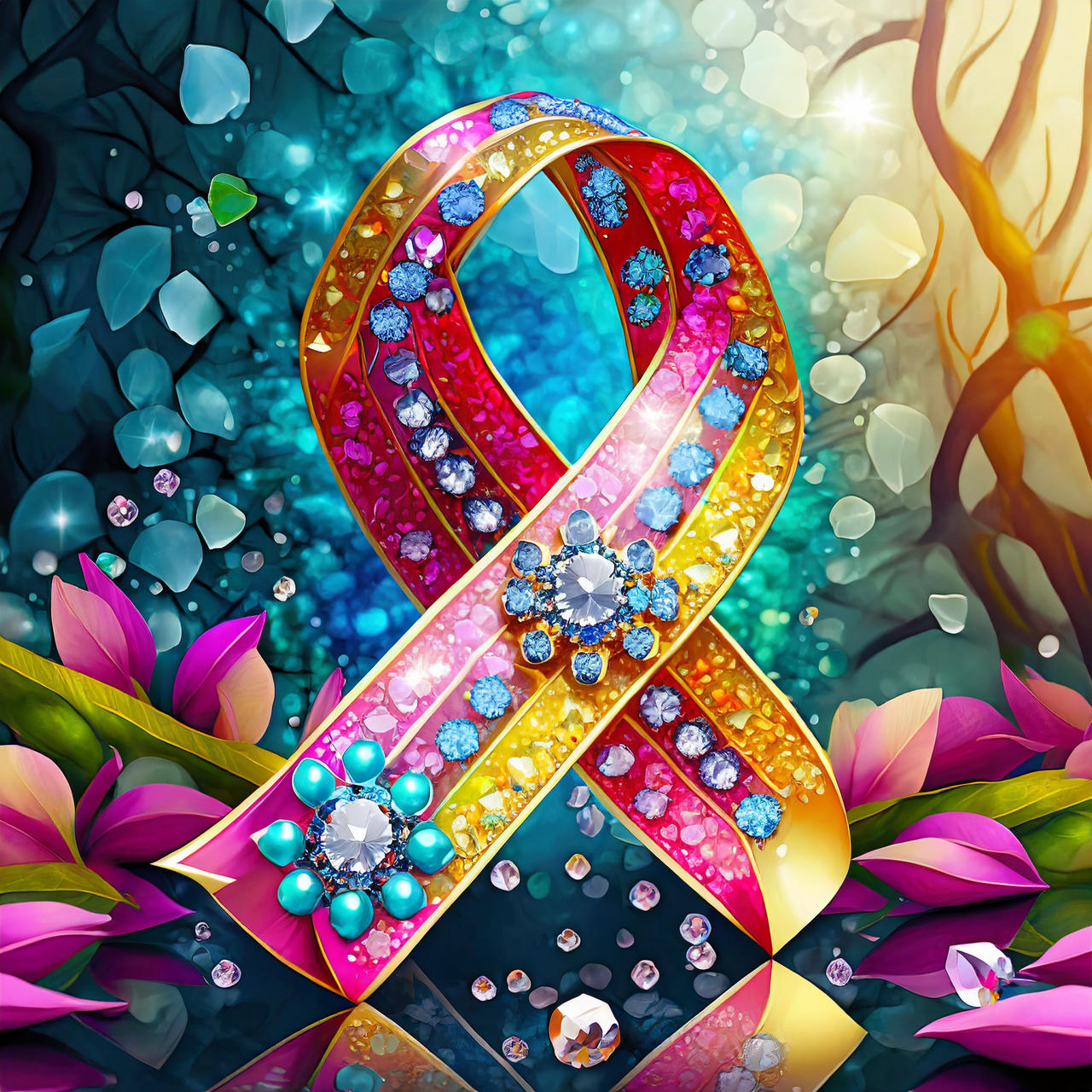 Colorfull Cancer Ribbon Firefly 3d colorful cancer awareness ribbon accent by Cher235a on ...