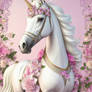 UNICORN WITH PINK FLOWERS