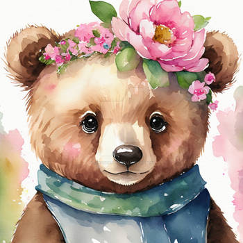 Cute Little Bear Wallart