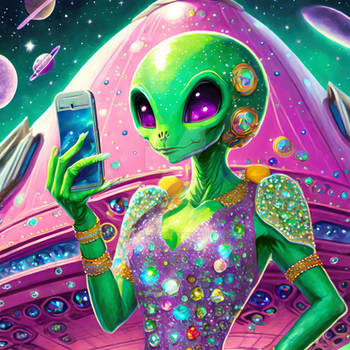 Alien bling selfie