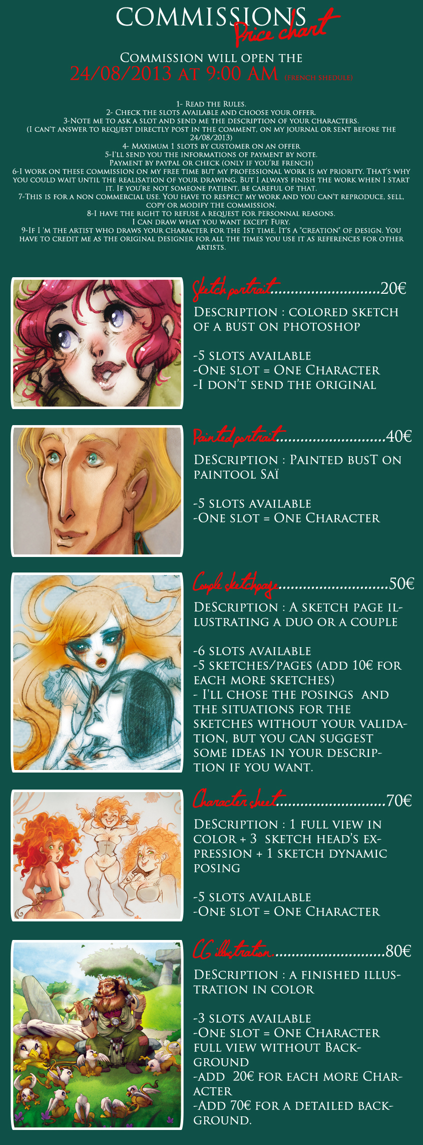 + COMMISSIONS ARE CLOSED + Prices and rules