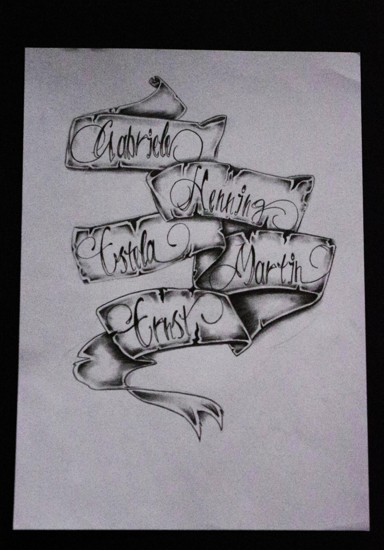 Banderole Lettering Tattoo project - Banderole by AIHP95 on DeviantArt