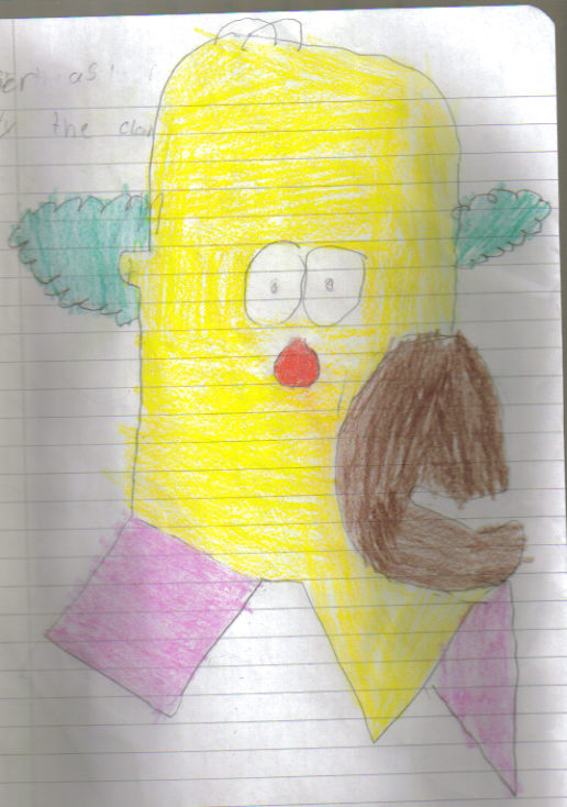 Homer as Crusty the clown