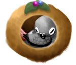 SoftParrots|African Grey Coconut Snooze by pillowglitch