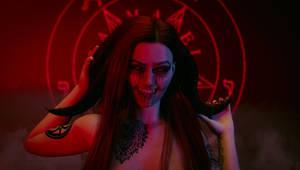 Demonic vampire portrait